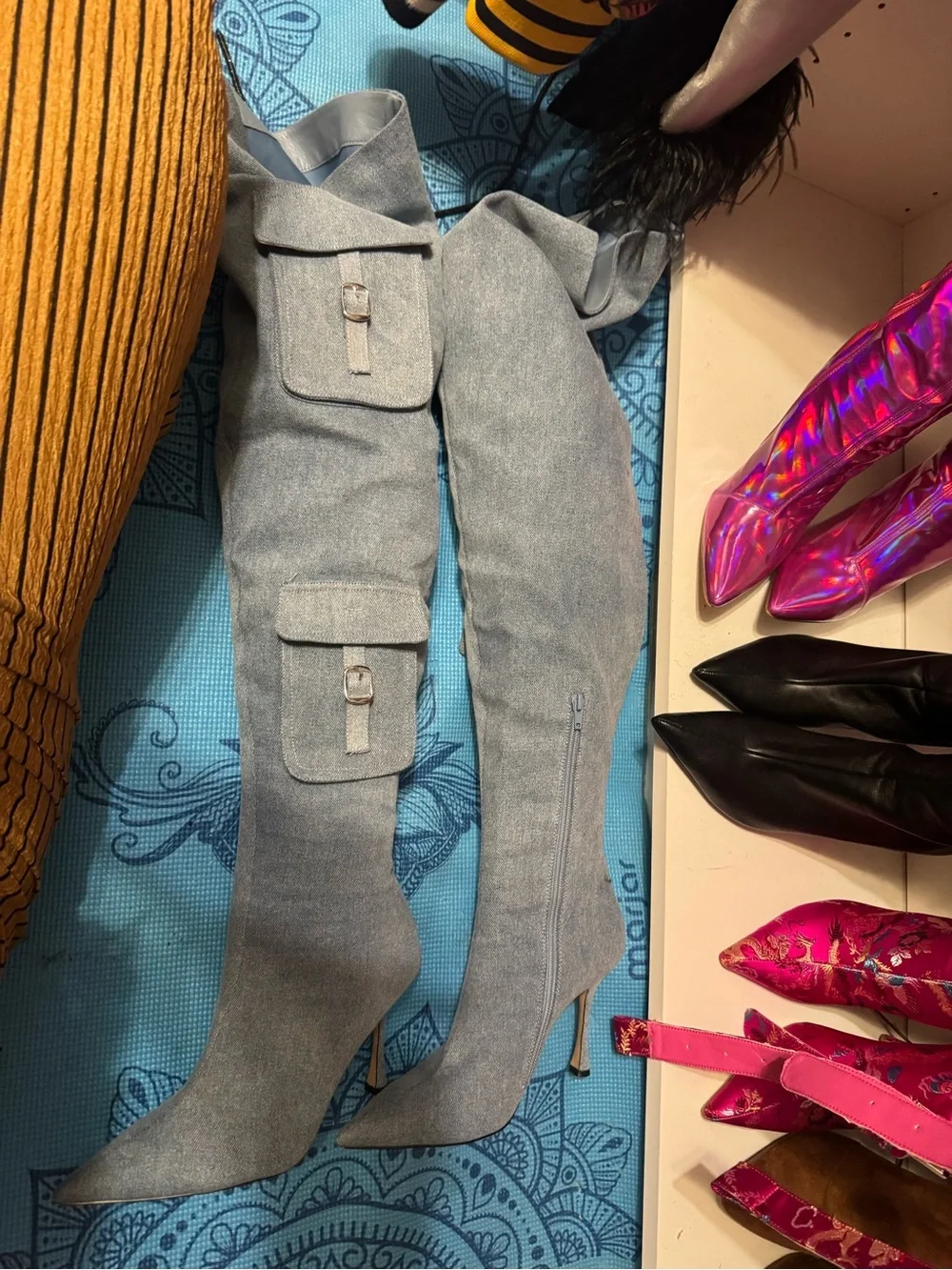 Steve Madden Powder Blue Over-the-Knee Stiletto Boots
